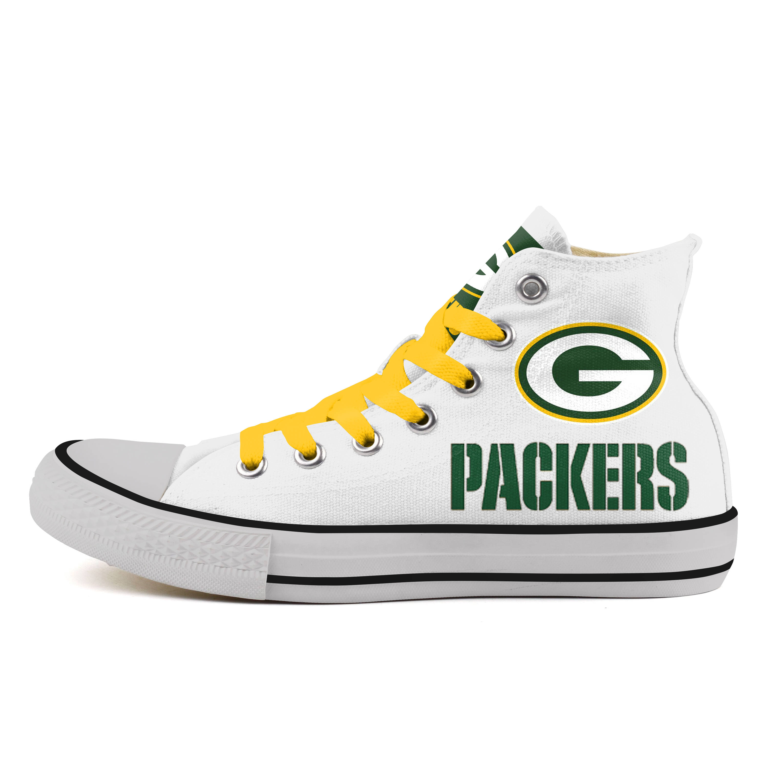 Women's NFL Green Bay Packers Repeat Print High Top Sneakers 012