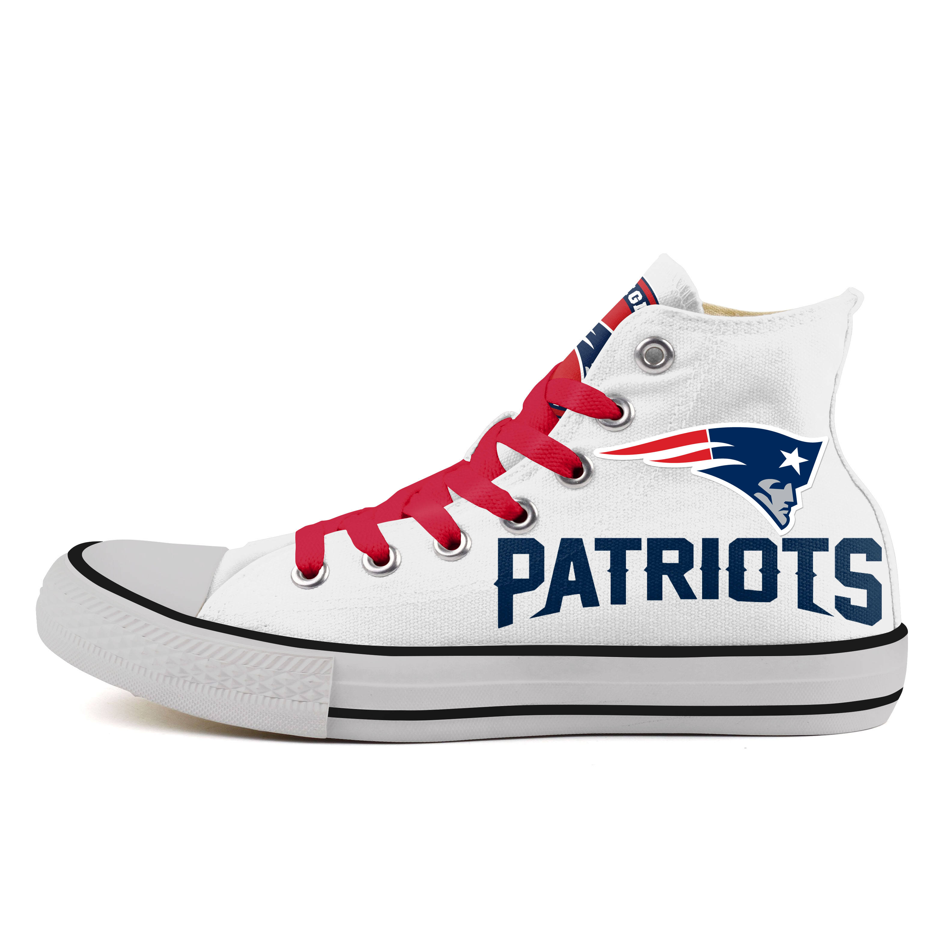 Women's NFL New England Patriots Repeat Print High Top Sneakers 006