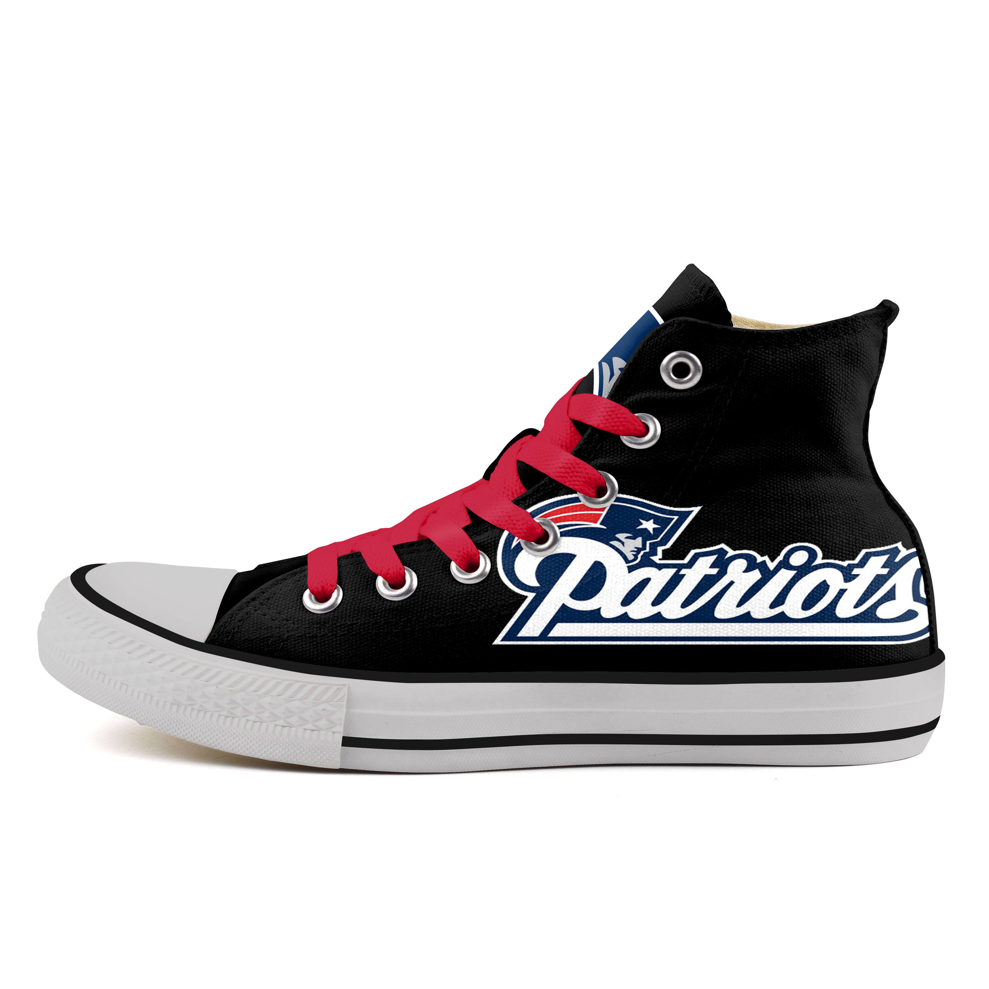 Women's NFL New England Patriots Repeat Print High Top Sneakers 005