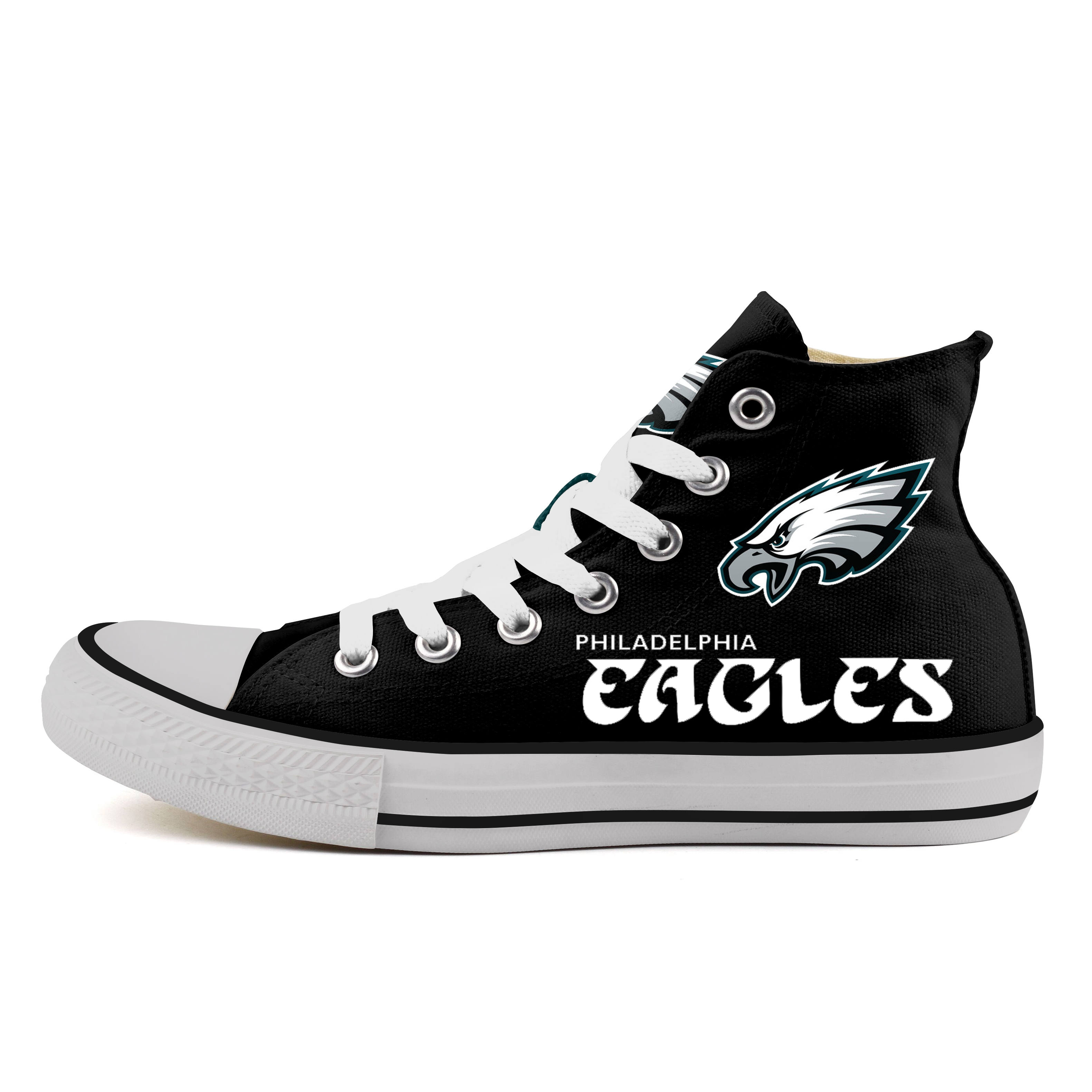 Women's NFL Philadelphia Eagles Repeat Print High Top Sneakers 005