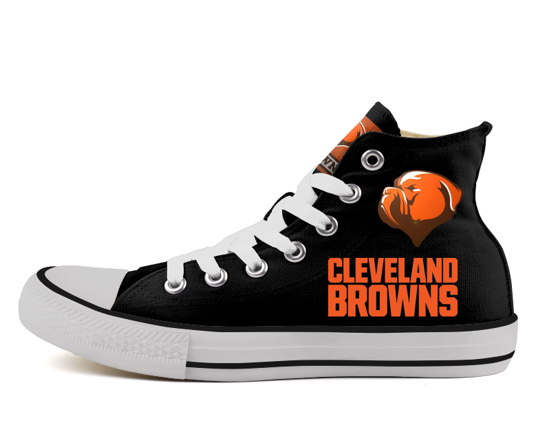 Women's NFL Cleveland Browns Repeat Print High Top Sneakers 003