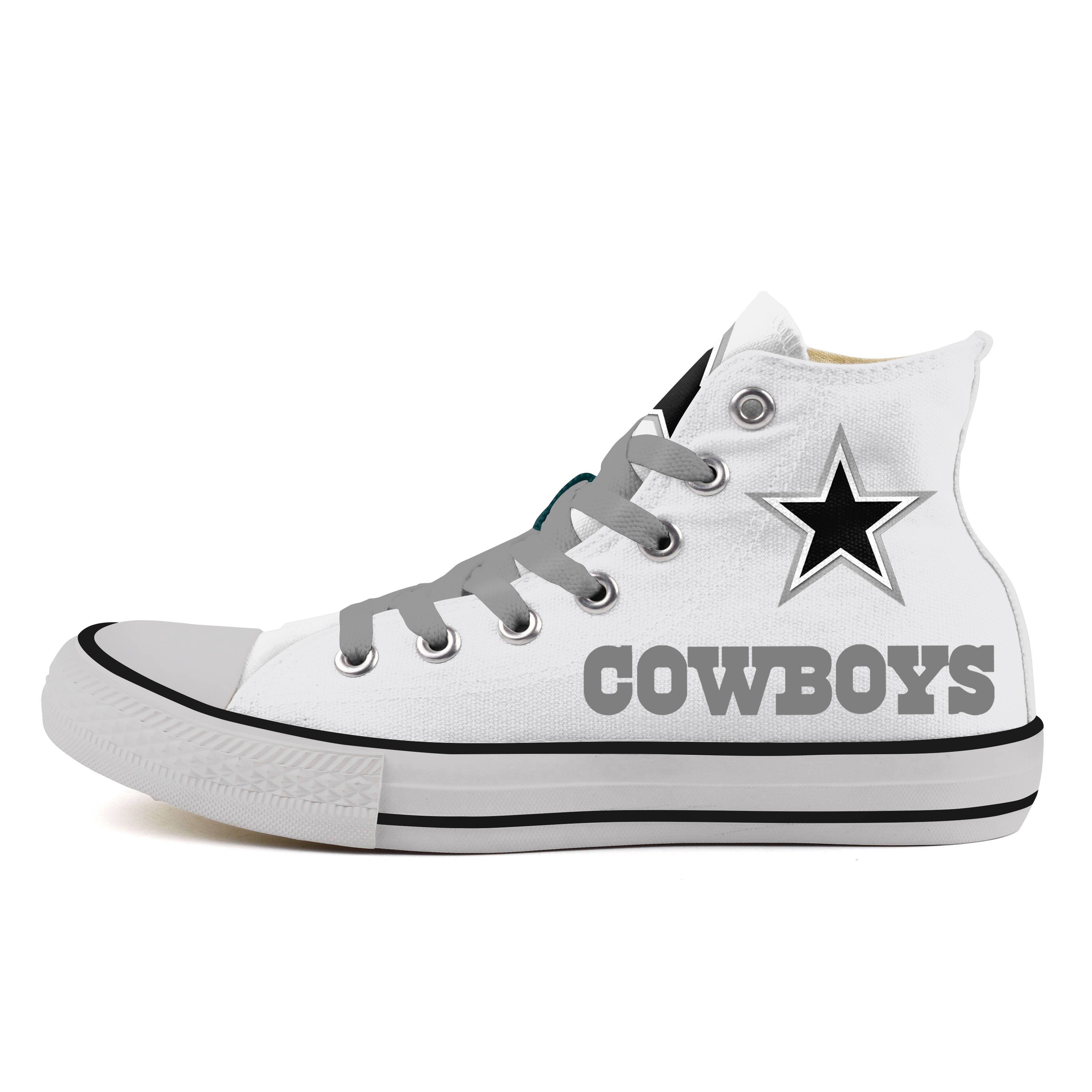 Women's NFL Dalls Cowboys Repeat Print High Top Sneakers 013