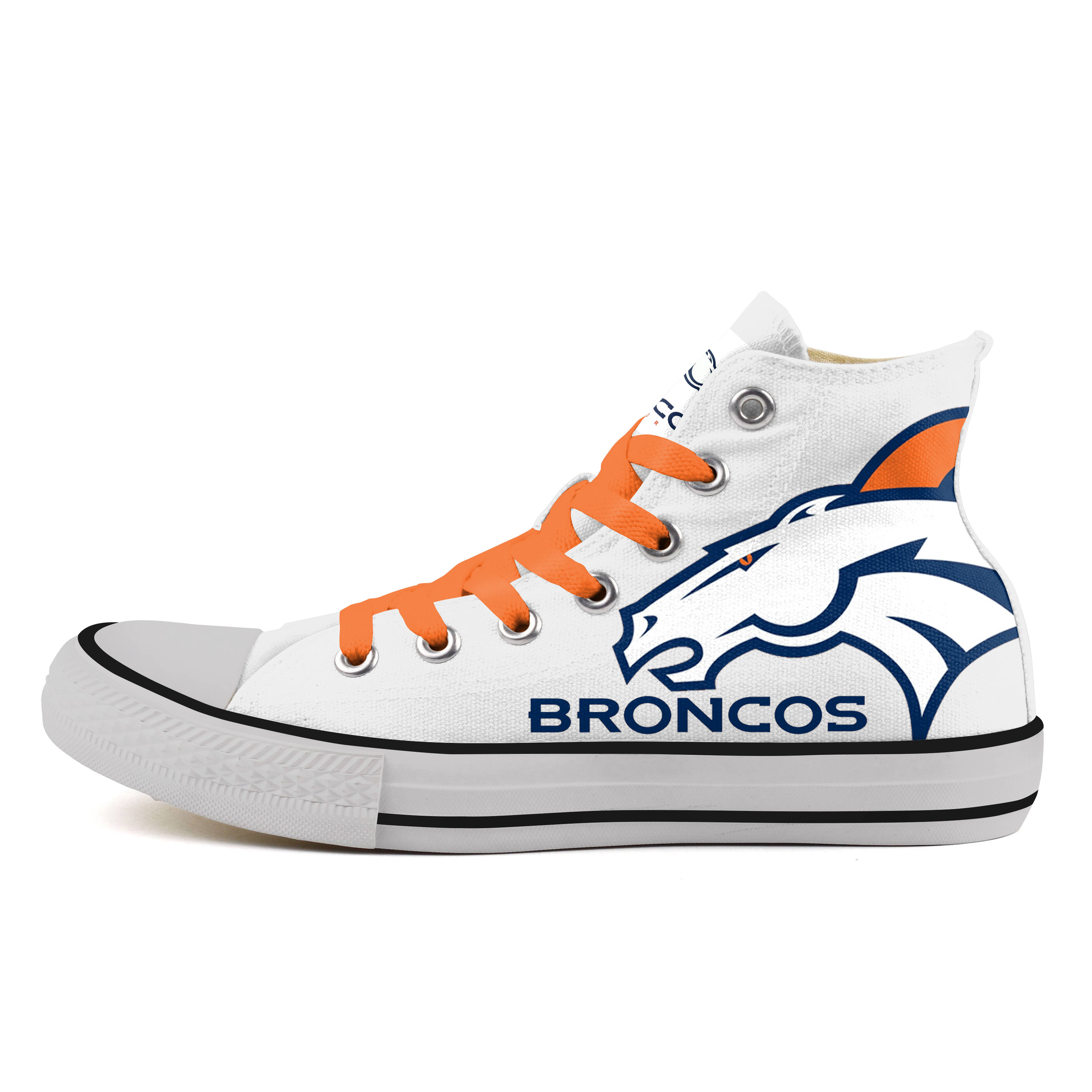 Women's NFL Denver Broncos Repeat Print High Top Canvas Sneakers 014