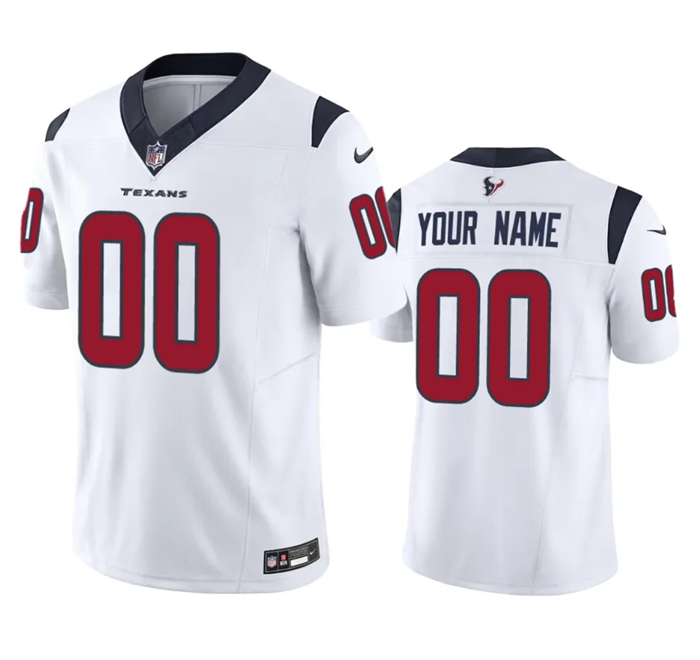 Men's Houston Texans Active Player Custom White 2023 F.U.S.E Vapor Untouchable Stitched Football Jersey