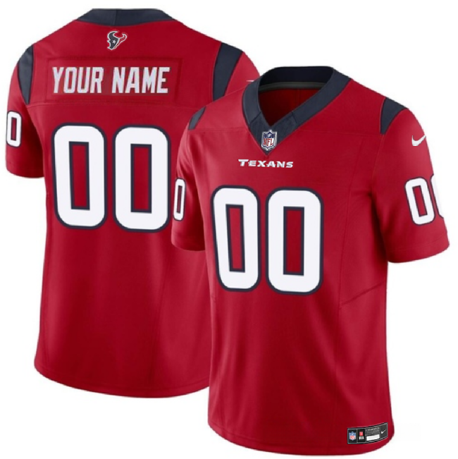 Youth Houston Texans Active Player Custom Red 2023 F.U.S.E Vapor Untouchable Limited Stitched Football Jersey