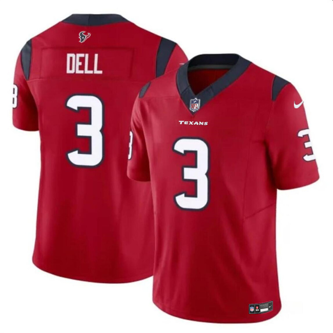 Men's Houston Texans #3 Tank Dell Red 2023 F.U.S.E Vapor Untouchable Stitched Football Jersey