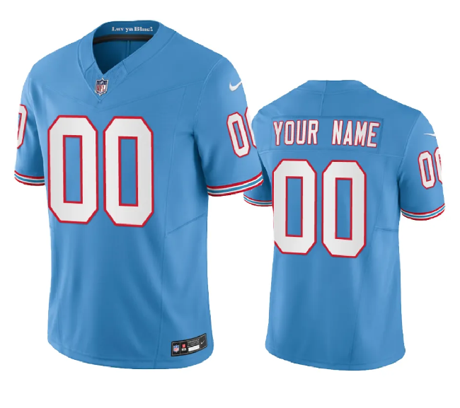 Men's Tennessee Titans Active Player Custom Blue 2023 F.U.S.E Throwback Vapor Untouchable Limited Stitched Football Jersey