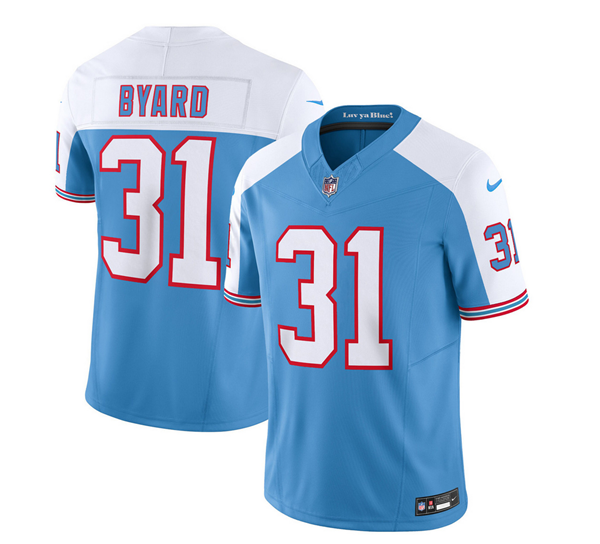Men's Tennessee Titans #31 Kevin Byard Blue/White 2023 F.U.S.E. Vapor Limited Throwback Stitched Football Jersey