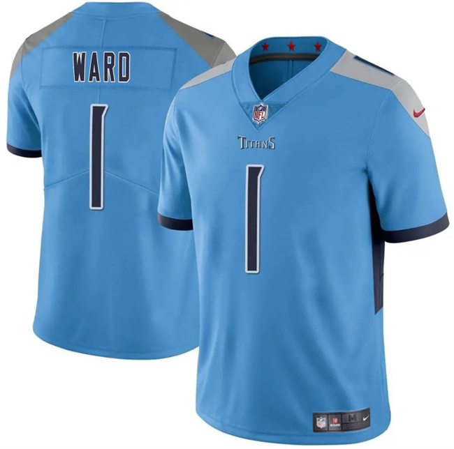 Men's Tennessee Titans #1 Cameron Ward Blue 2025 Draft Vapor Untouchable Stitched Football Jersey