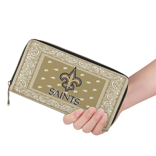 New Orleans Saints PU Leather Zip Wallet 001(Pls Check Description For Details)