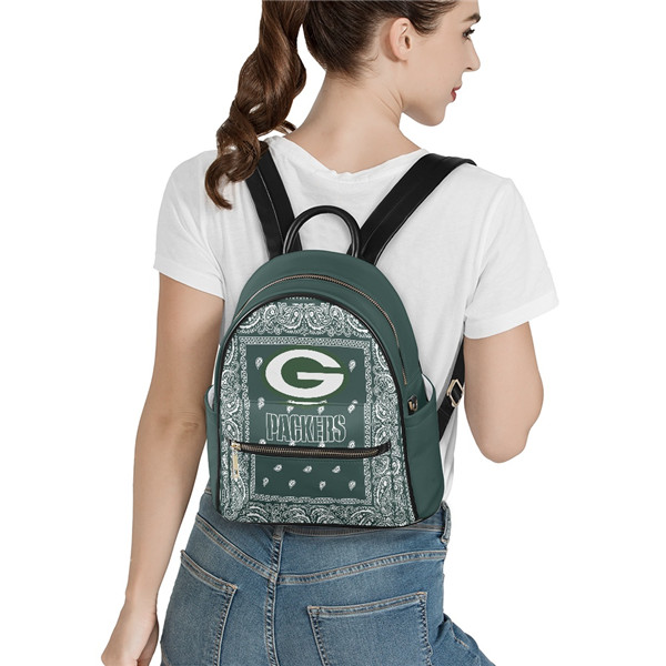 Green Bay Packers PU Leather Casual Backpack 001(Pls Check Description For Details)