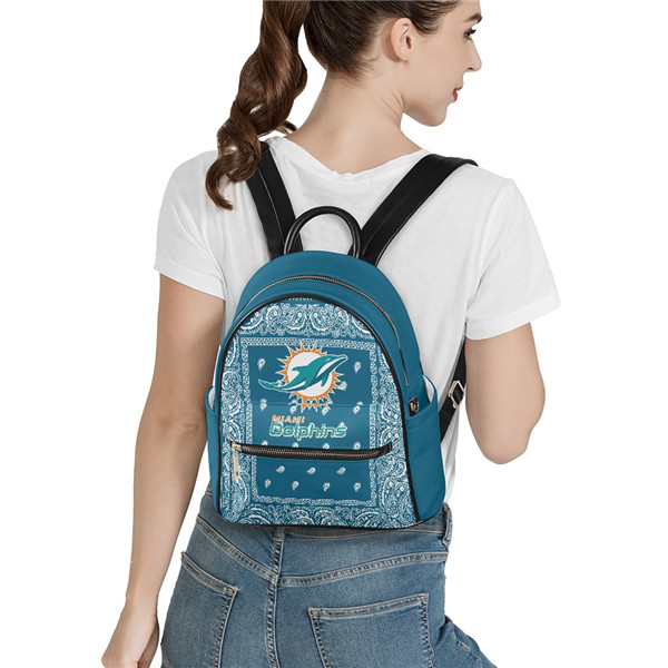 Miami Dolphins PU Leather Casual Backpack 001(Pls Check Description For Details)