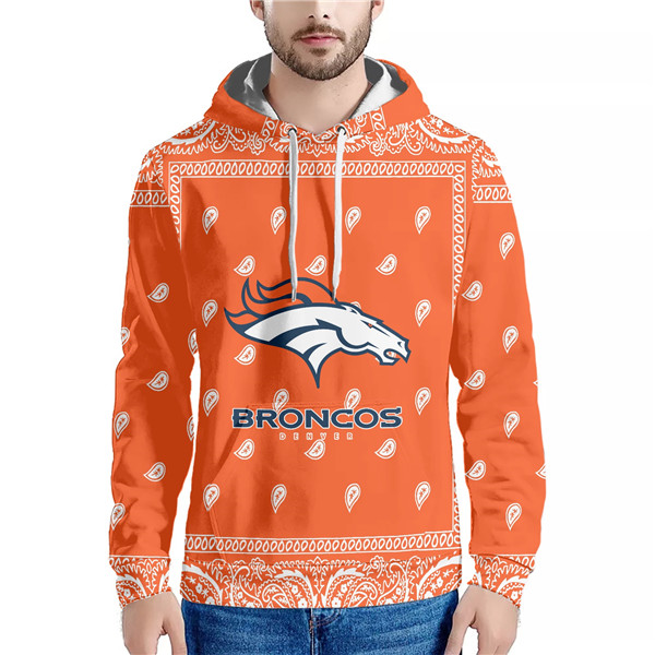 Men's Denver Broncos Orange Pullover Hoodie