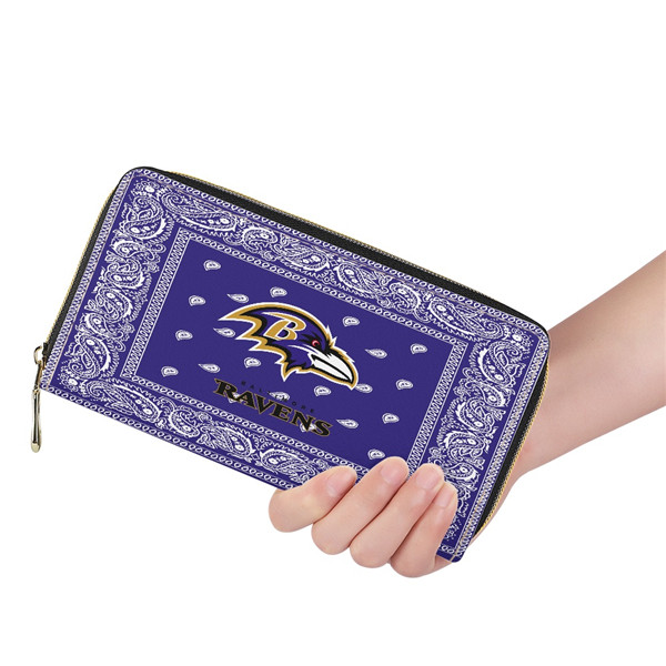 Baltimore Ravens PU Leather Zip Wallet 001(Pls Check Description For Details)