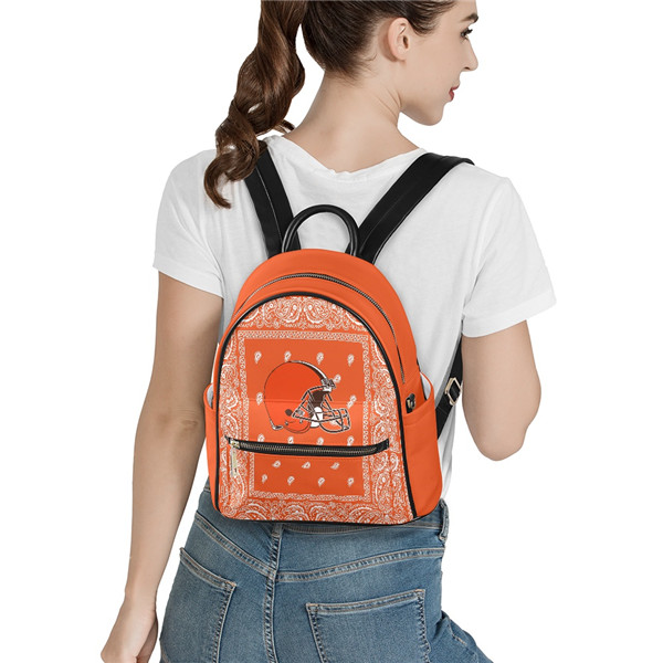 Cleveland Browns PU Leather Casual Backpack 001(Pls Check Description For Details)