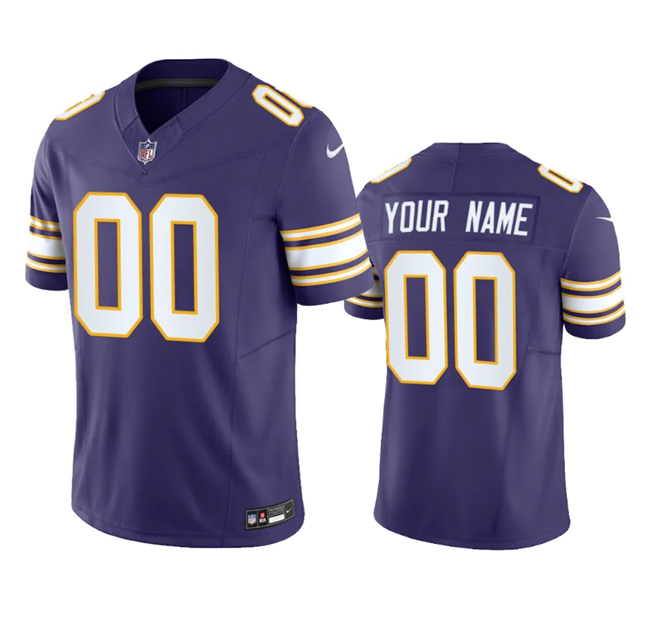 Men's Minnesota Vikings Active Player Custom Purple 2023 F.U.S.E. Vapor Untouchable Limited Stitched Jersey