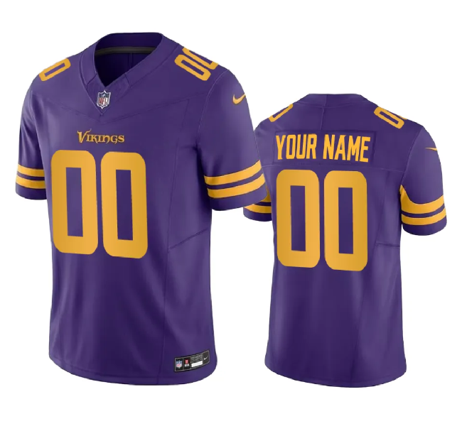 Youth Minnesota Vikings Active Player Custom Purple 2023 F.U.S.E. Color Rush Limited Stitched Football Jersey