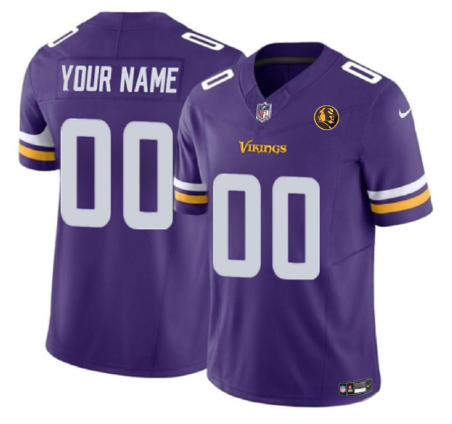 Men's Minnesota Vikings Active Player Custom Purple 2023 F.U.S.E. With John Madden Patch Vapor Limited Stitched Football Jersey