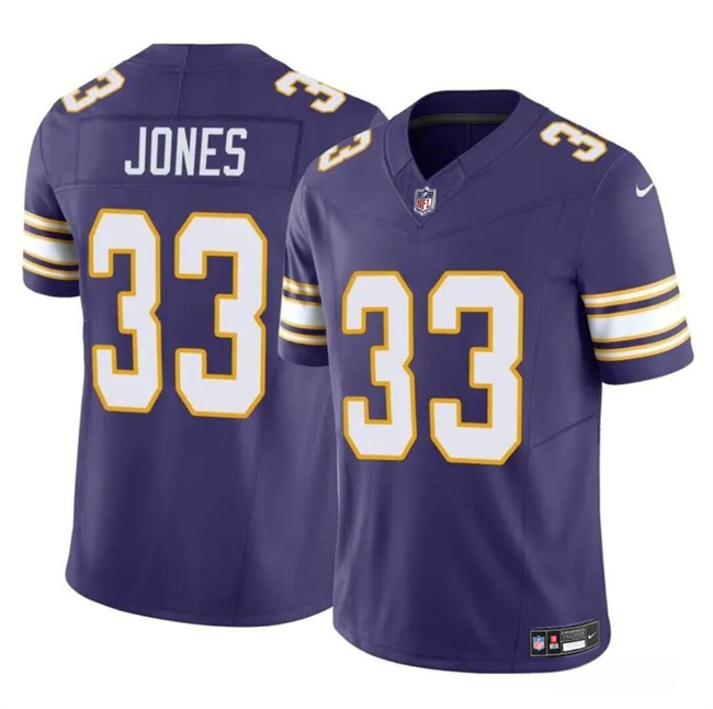 Men's Minnesota Vikings #33 Aaron Jones Purple F.U.S.E. Vapor Untouchable Throwback Limited Stitched Jersey