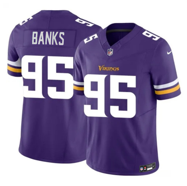 Men's Minnesota Vikings #95 Caleb Banks Purple 2026 Draft F.U.S.E. Vapor Untouchable Limited Stitched Jersey