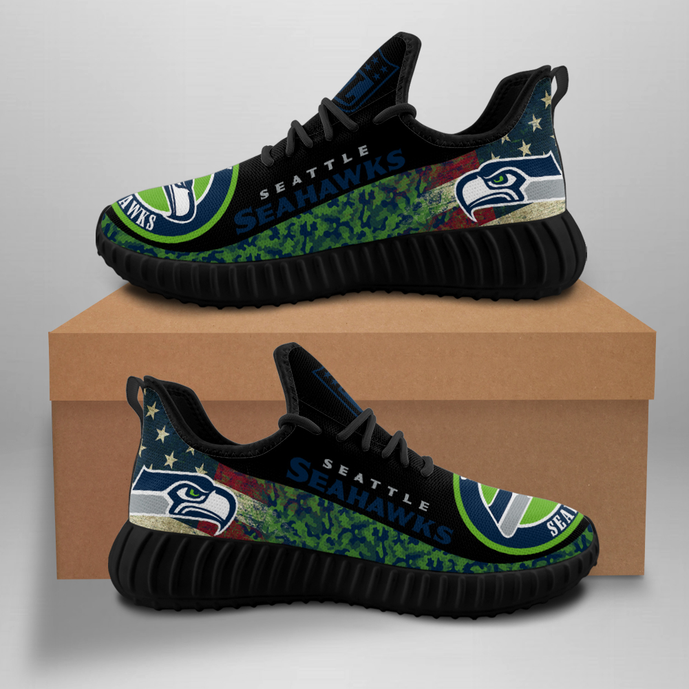 Men's Seattle Seahawks Mesh Knit Sneakers/Shoes 011