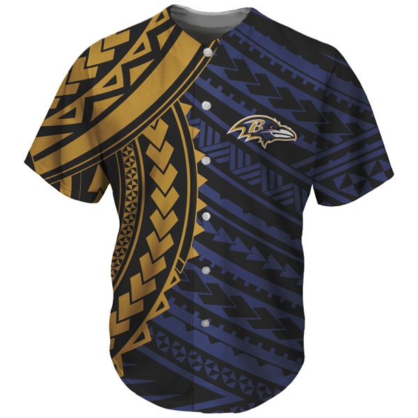 Men's Baltimore Ravens Navy Baseball Jersey