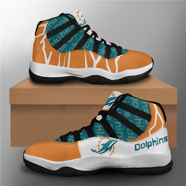 Men's Miami Dolphins Air Jordan 11 Sneakers 001