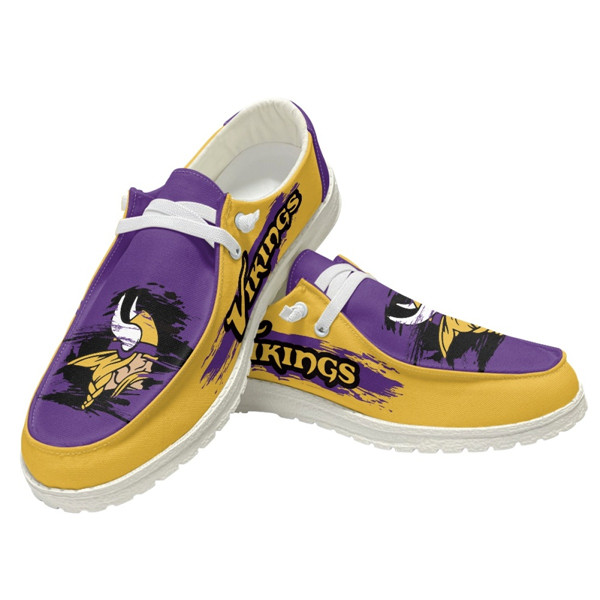 Women's Minnesota Vikings Loafers Lace Up Shoes 002 (Pls check description for details)