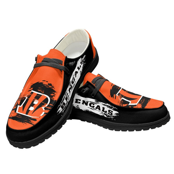 Men's Cincinnati Bengals Loafers Lace Up Shoes 002 (Pls check description for details)
