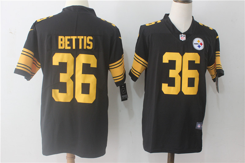 Men's Nike Pittsburgh Steelers #36 Jerome Bettis Black Limited Rush Stitched NFL Jersey