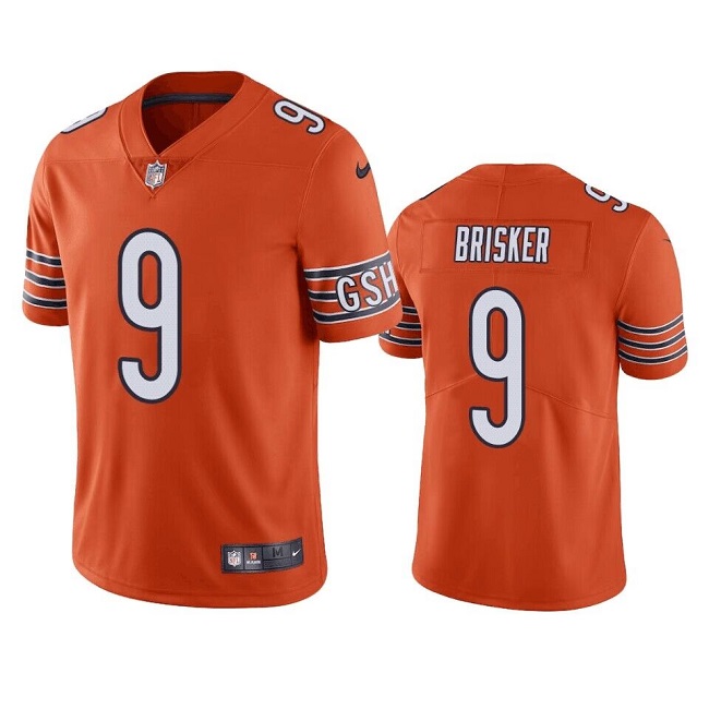Men's Chicago Bears #9 Jaquan Brisker Vapor Untouchable Orange Stitched Football Jersey