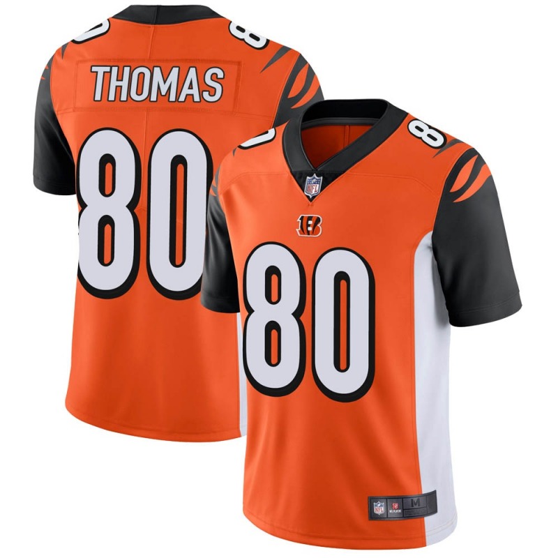 Men's Cincinnati Bengals #80 Mike Thomas Orange Vapor Untouchable Limited Stitched Jersey