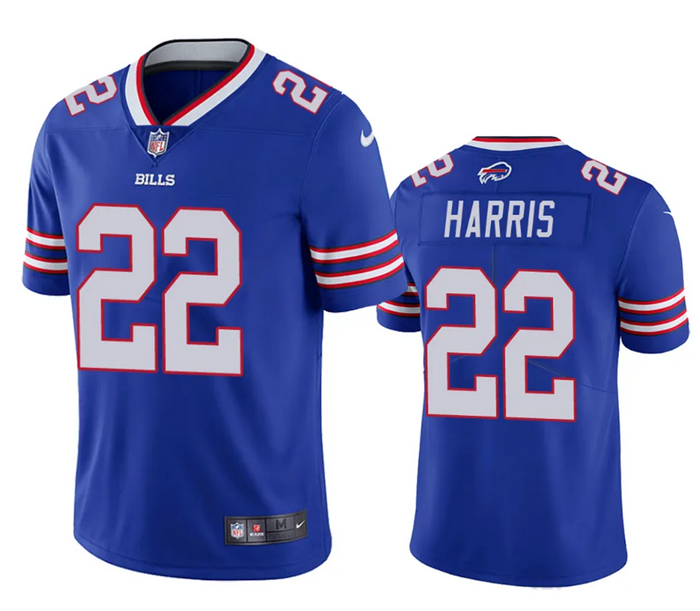 Men's Buffalo Bills #22 Damien HarrisDamien Harris Blue Vapor Untouchable Limited Stitched Jersey