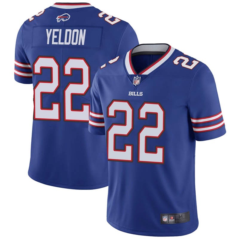 Men's Buffalo Bills #22 T.J. Yeldon Blue Vapor Untouchable Limited Stitched Jersey