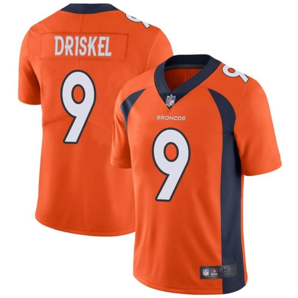 Men's Denver Broncos #9 Jeff Driskel Ortange Vapor Untouchable Limited Stitched Jersey