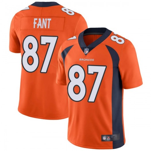 Men's Denver Broncos #87 Noah Fant Orange Vapor Untouchable Limited Stitched Jersey