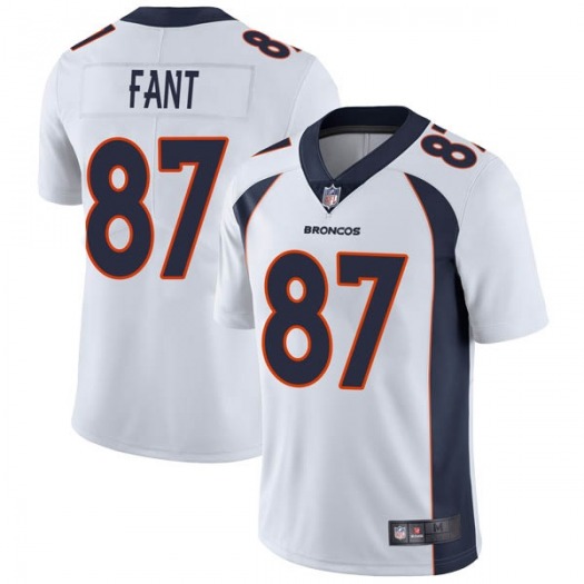 Men's Denver Broncos #87 Noah Fant White Vapor Untouchable Limited Stitched Jersey