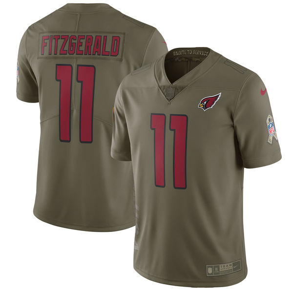 Men's Nike Arizona Cardinals #11 Larry Fitzgerald Olive Salute To Service Limited Stitched NFL Jersey