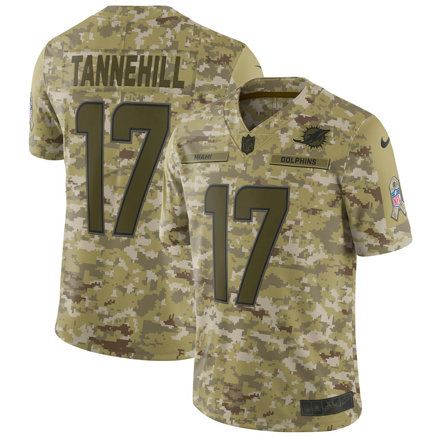 Men's Miami Dolphins #17 Ryan Tannehill 2018 Camo Salute to Service Limited Stitched NFL Jersey