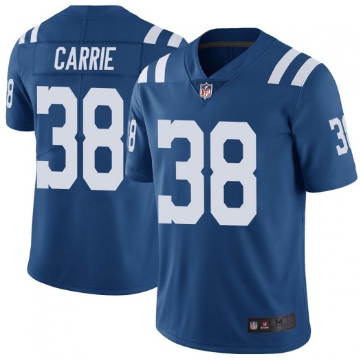 Men's Indianapolis Colts #38 T.J. Carrie Blue Vapor Untouchable Limited Stitched Jersey