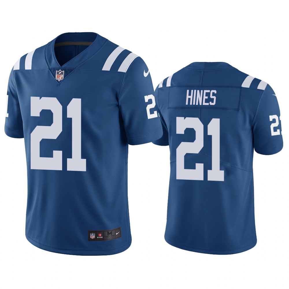 Men's Indianapolis Colts #21 Nyheim Hines Blue Vapor Untouchable Limited Stitched Jersey