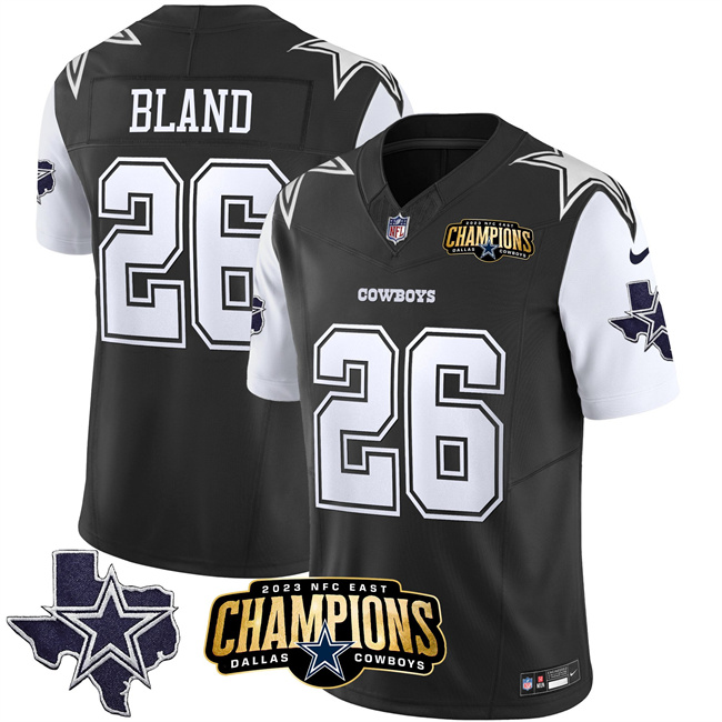 Men's Dallas Cowboys #26 DaRon Bland Black/White 2023 F.U.S.E. NFC East Champions Patch Stitched Football Jersey