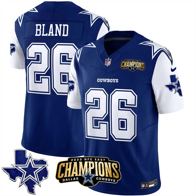 Men's Dallas Cowboys #26 DaRon Bland Blue/White 2023 F.U.S.E. NFC East Champions Patch Stitched Football Jersey