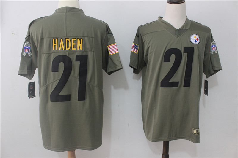 Men's Nike Pittsburgh Steelers #21 Joe Haden Olive Salute To Service Limited Stitched NFL Jersey