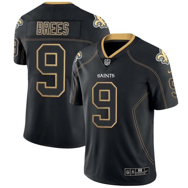 Men's New Orleans Saints #9 Drew Brees Black 2018 Lights Out Color Rush Limited Stitched NFL Jersey
