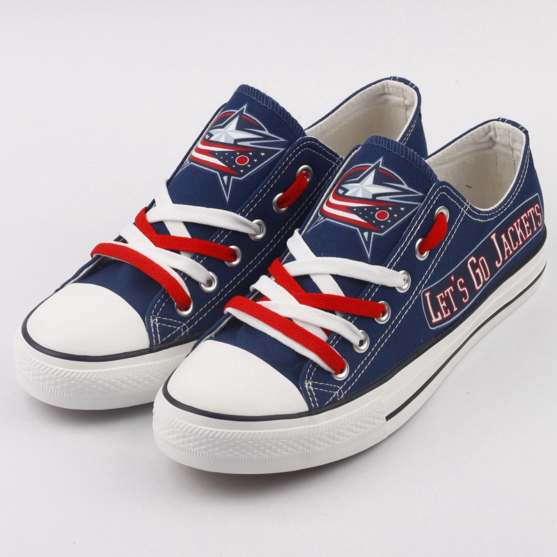 Women's And Youth Columbus Blue Jackets Repeat Print Low Top Sneakers 001