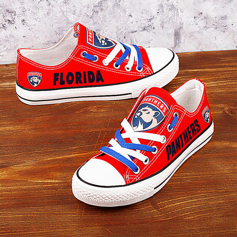 Women's And Youth Florida Panthers Repeat Print Low Top Sneakers 001