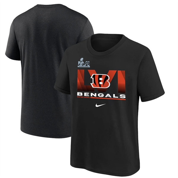 Men's Cincinnati Bengals Black Super Bowl LVI Champions T-Shirt