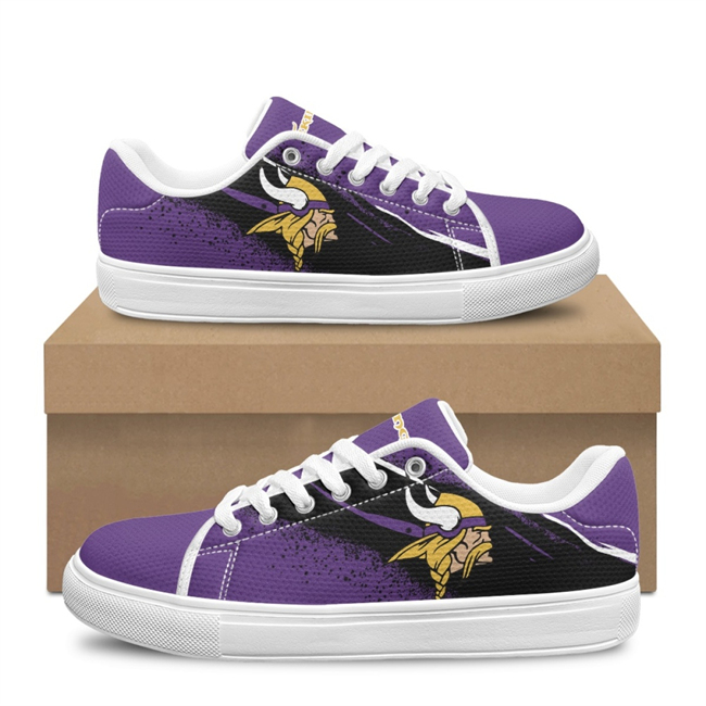 Women's Minnesota Vikings Low Top Casual Sneakers/Shoes 001