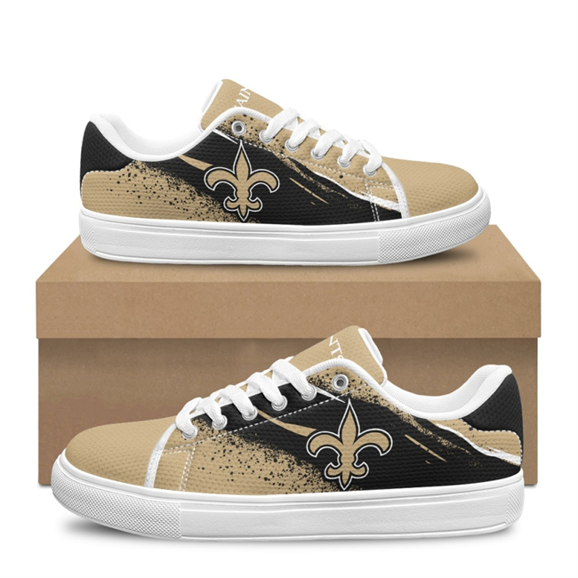 Women's New Orleans Saints Low Top Casual Sneakers/Shoes 001